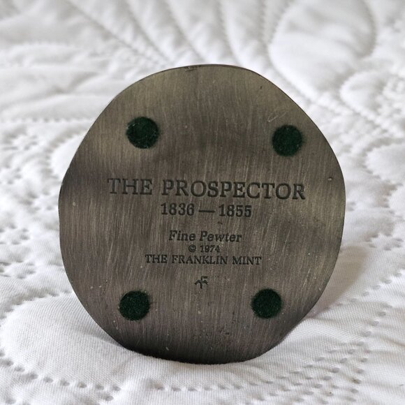 The Franklin Mint The Prospector Metal Sculpture, Pewter, 1974 With Box & COA - Picture 3 of 14